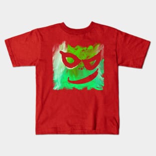 Smile green monster Kids T-Shirt